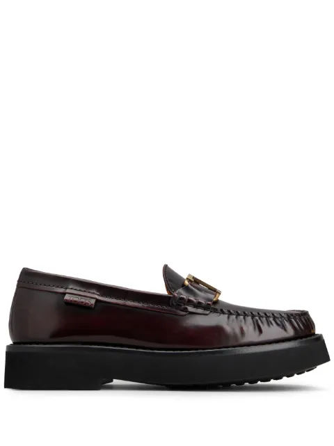Tod's logo-buckle leather loafers Brown XXW54K0HN90SHA