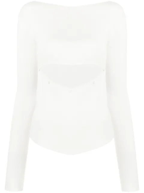 Low Classic cut-out detail long-sleeve top White LOW23SMKN050