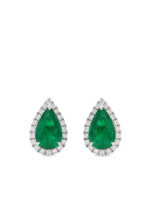 HYT Jewelry emerald and diamond earrings Silver E138HR