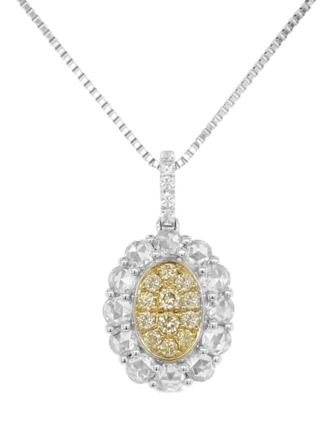 HYT Jewelry 18kt gold and platinum diamond necklace Silver P154HR