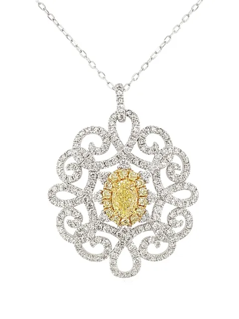 HYT Jewelry platinum diamond pendant necklace Silver P62HR