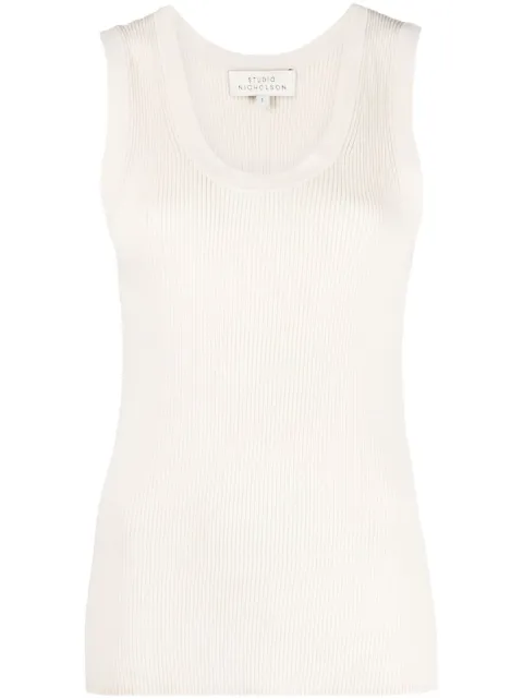Studio Nicholson ribbed-knit tank top Neutrals RAKKOSNW1169