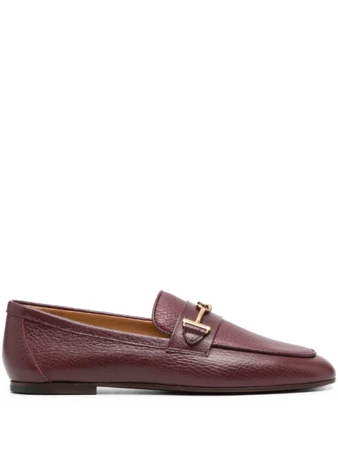 Tod's logo-detail leather loafers Red XXW79A0HM60MBW