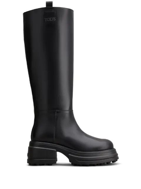 Tod's round-toe leather boots Black XXW84K0HN40GOC