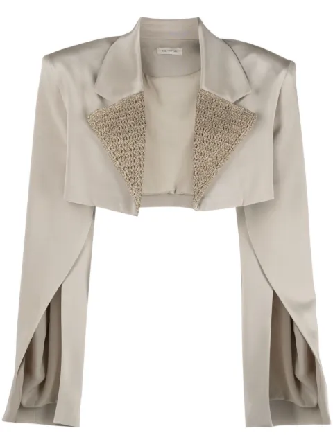 The Mannei Marica crochet-panel cropped blazer Neutrals S23TMMARICABLAZER