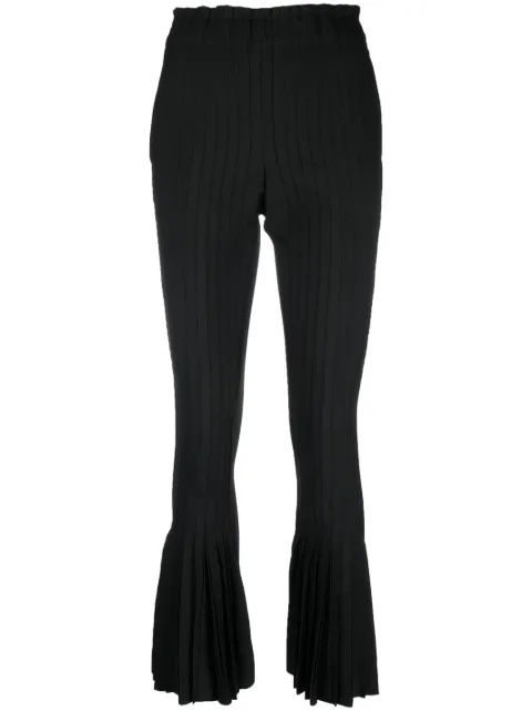 sacai pleated flared trousers Black 2306625