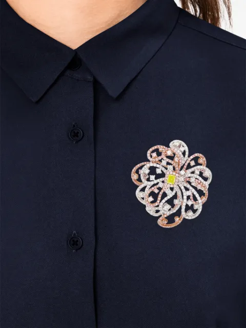 HYT Jewelry diamond pendant and brooch Silver P87HR