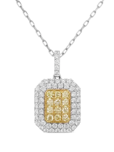 HYT Jewelry 18kt gold and platinum diamond necklace Silver P156HR