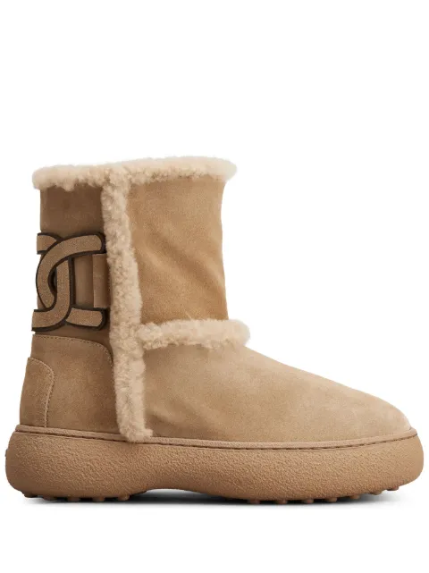 Tod's logo-patch suede boots Neutrals XXW09J0HQ60I0X