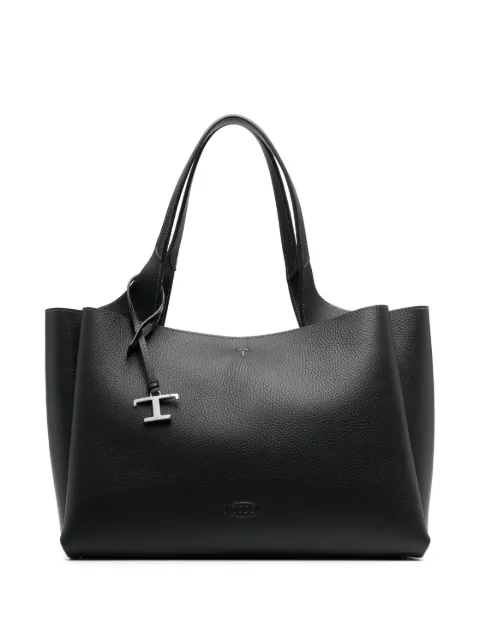Tod's T-pendant leather tote bag Black XBWAPAF9300QRI
