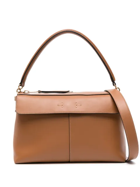Tod's logo-charm leather tote bag Brown XBWTSTH0200XPR