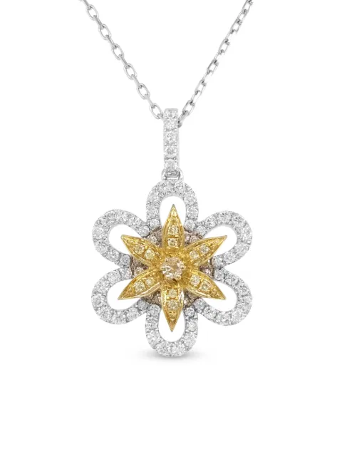 HYT Jewelry 18kt yellow and white gold diamond necklace Silver P171HR