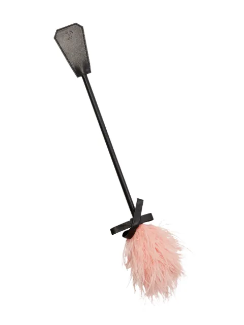 Fleur Du Mal feather tickler and riding crop Black AC01450100