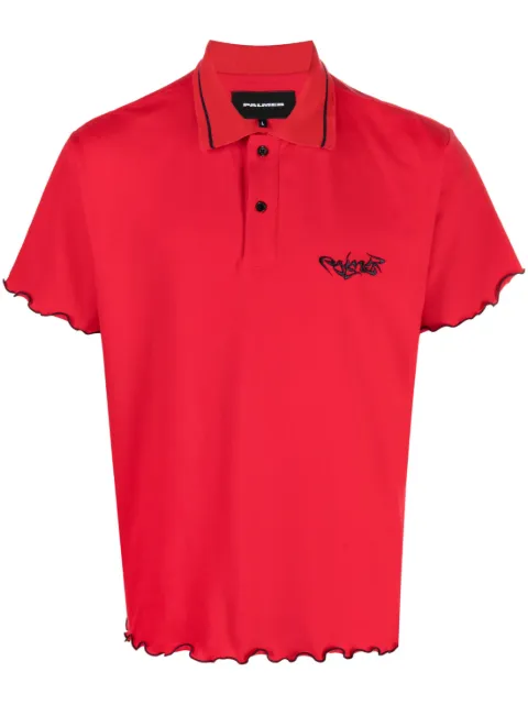 Palmer lettuce-edge polo shirt Red T003