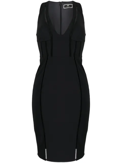 Elisabetta Franchi lace-trim midi dress Black AB44932E2