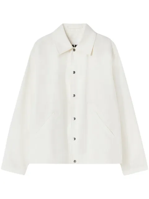 Jil Sander logo-print cotton shirt jacket Neutrals J23BN0003J45071