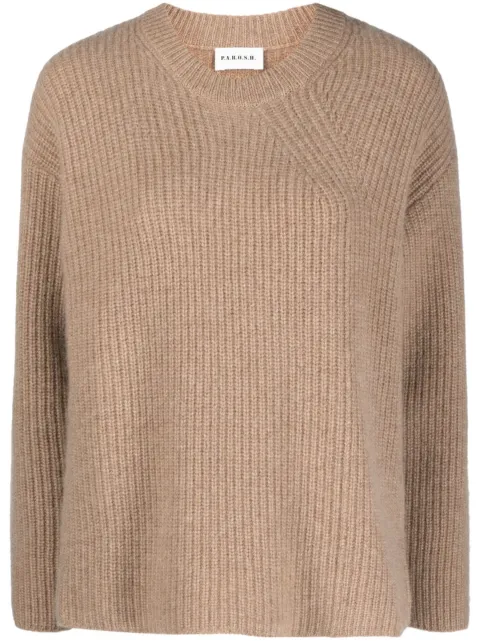 P.A.R.O.S.H. ribbed-knit cashmere sweatshirt Brown WANTD540757