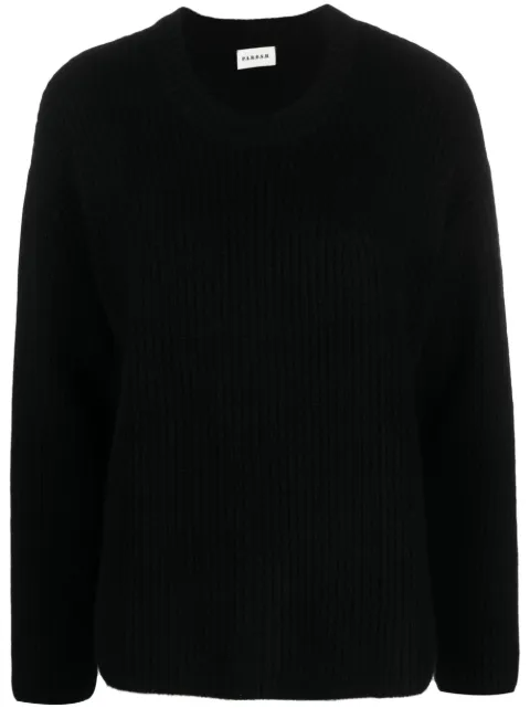 P.A.R.O.S.H. ribbed-knit cashmere sweatshirt Black WANTD540757