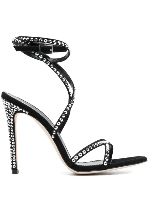 Paris Texas crystal-embellished strap-detail sandals Black PX945CXSACH