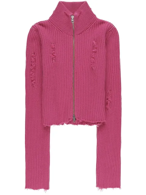 MM6 Maison Margiela zip-up cropped cardigan Pink S62HP0004S18255