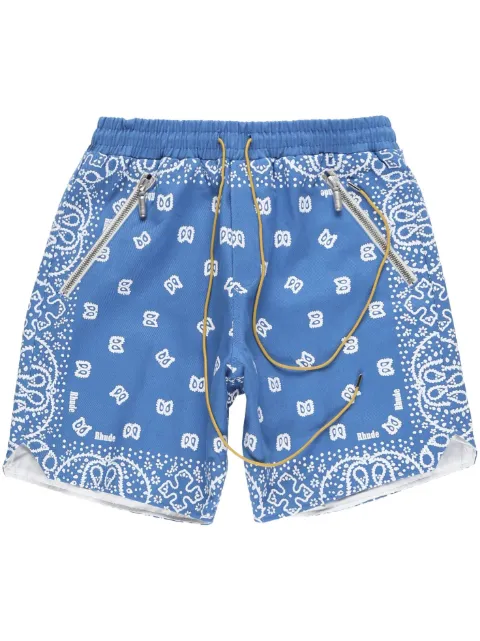 RHUDE paisley-print deck shorts Blue RHSS23SH460094811367