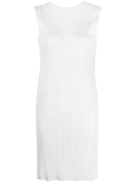 Pleats Please Issey Miyake Monthly Colors March plissé dress White PP36JT133