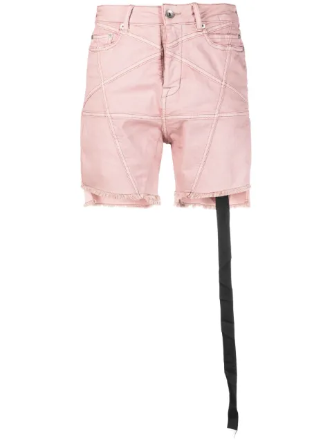 Rick Owens DRKSHDW raw-cut denim shorts Pink DS01C6301SDOET1