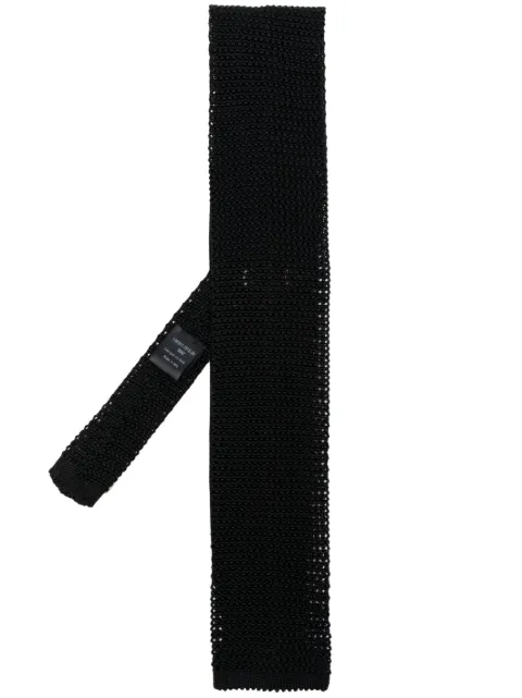 FURSAC square-tip knitted silk tie Black FHACR00005