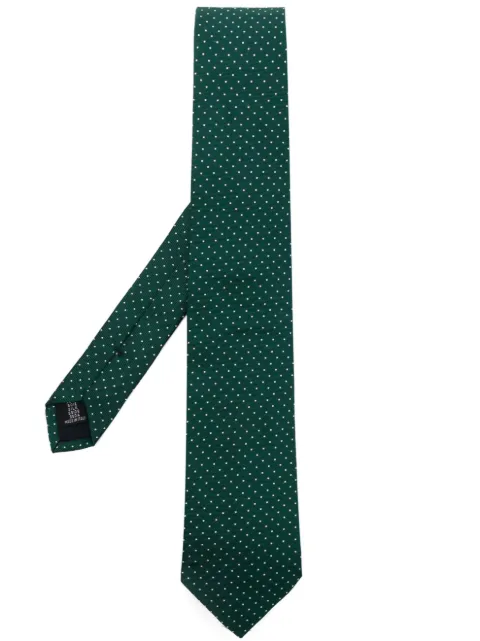 FURSAC polka-dot silk tie Green F2OTIEVR29
