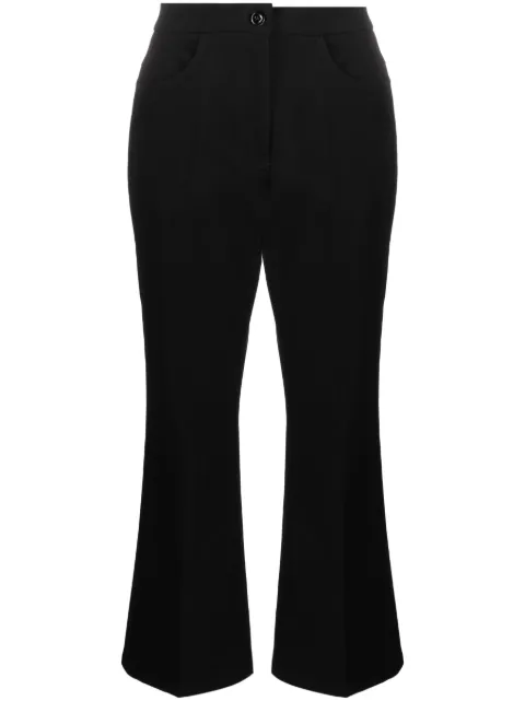 Jil Sander pressed-crease flared cropped trousers Black J02KA0120J45020