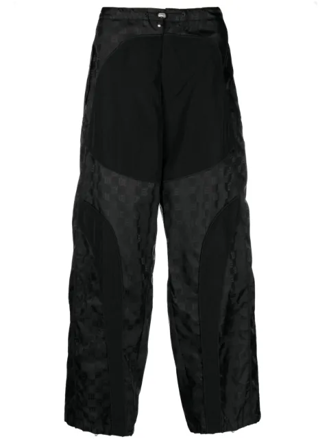 MISBHV monogram-jacquard wide-leg trousers Black 230M321