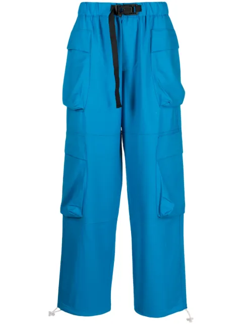 Bonsai buckle-fastening belted cargo trousers Blue PT004V2
