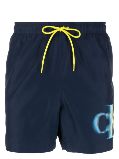 Calvin Klein logo-print swim shorts Blue KM0KM00800