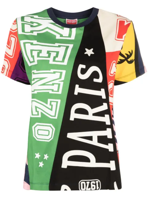 Kenzo Flag logo-print cotton T-shirt Green FD52TS0494SO