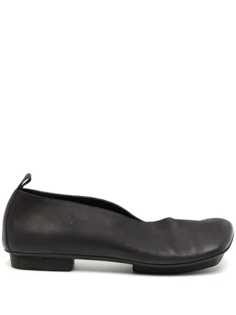 Uma Wang asymmetric-toe leather ballet shoes Black US9091