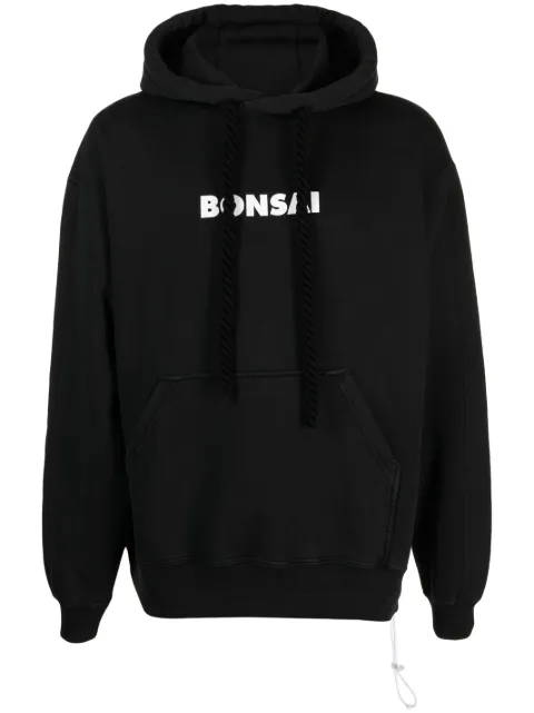 Bonsai logo-print cotton hoodie Black SW003001