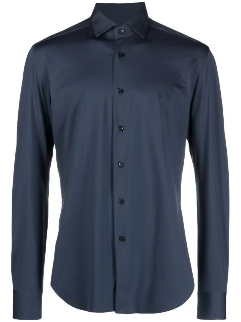 Xacus long-sleeve button-up shirt Blue ACT558ML11460