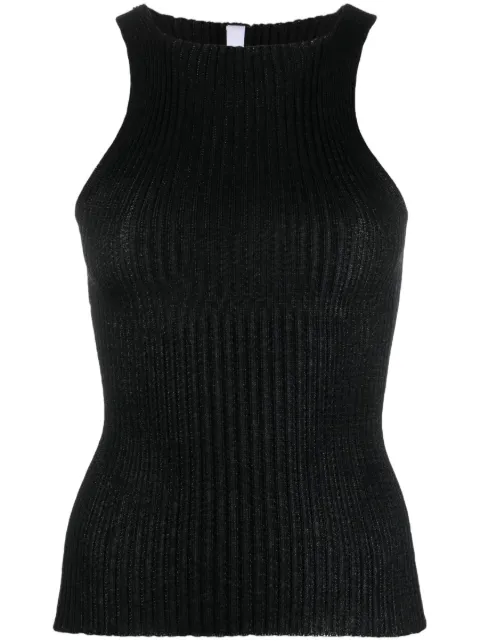 A. ROEGE HOVE Emma high-neck ribbed tank top Black C08M010