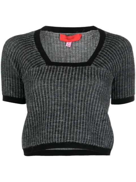 Eckhaus Latta Amoretto cropped T-shirt Grey 6014ELPS23F