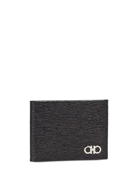 Ferragamo Gancini-logo leather wallet Black 685979