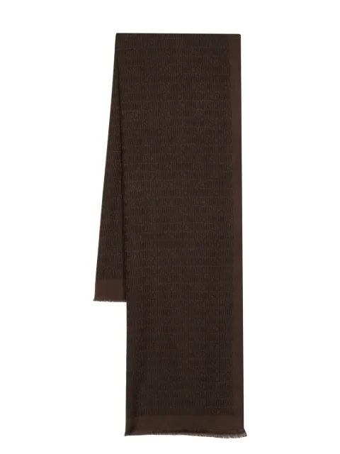 Moschino jacquard logo scarf Brown A93528271