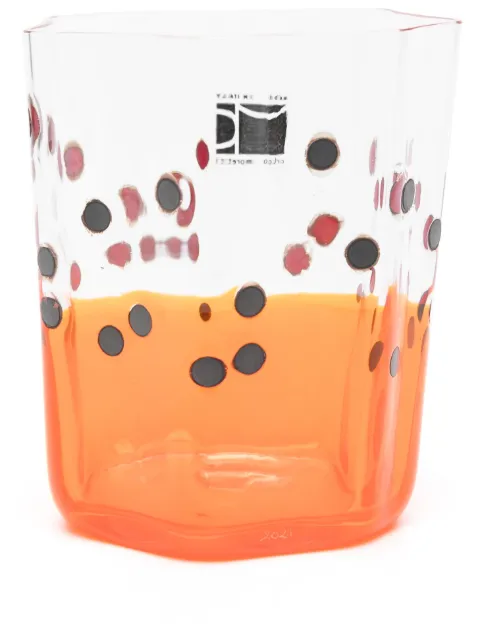 Carlo Moretti painted glass vase Orange 9113