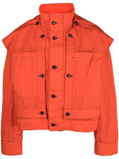 Eckhaus Latta Mobile high-neck oversized jacket Orange 7008ELSS23