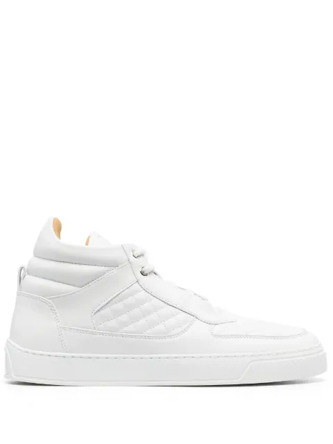 Leandro Lopes quilted hi-top sneakers White LL038P54