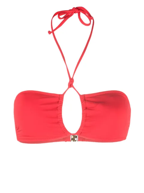 Moschino halterneck bikini top Red A57239504