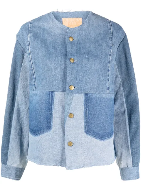 B SIDES Lou patchwork denim jacket Blue WVR201