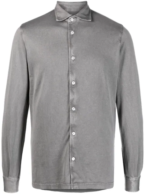 Fedeli long-sleeved cotton shirt Grey 6UEF0109