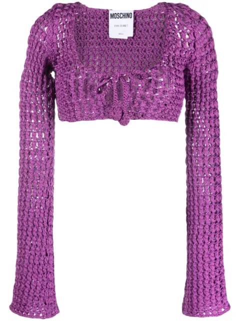 Moschino open-knit cropped top Purple A09070504