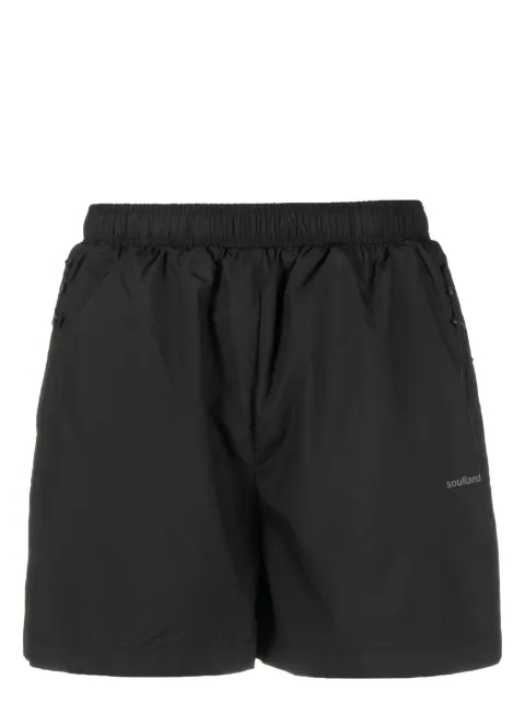 Soulland Mateo logo-print swim shorts Black 310541056