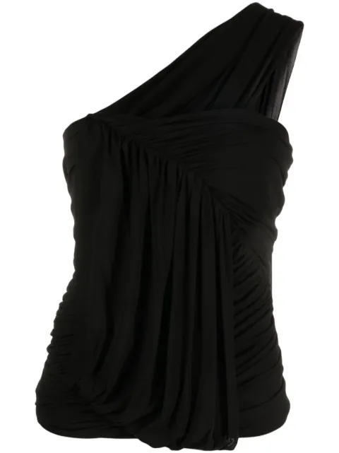 Rick Owens Edfu draped one-shoulder blouse Black RO01C5155BZ